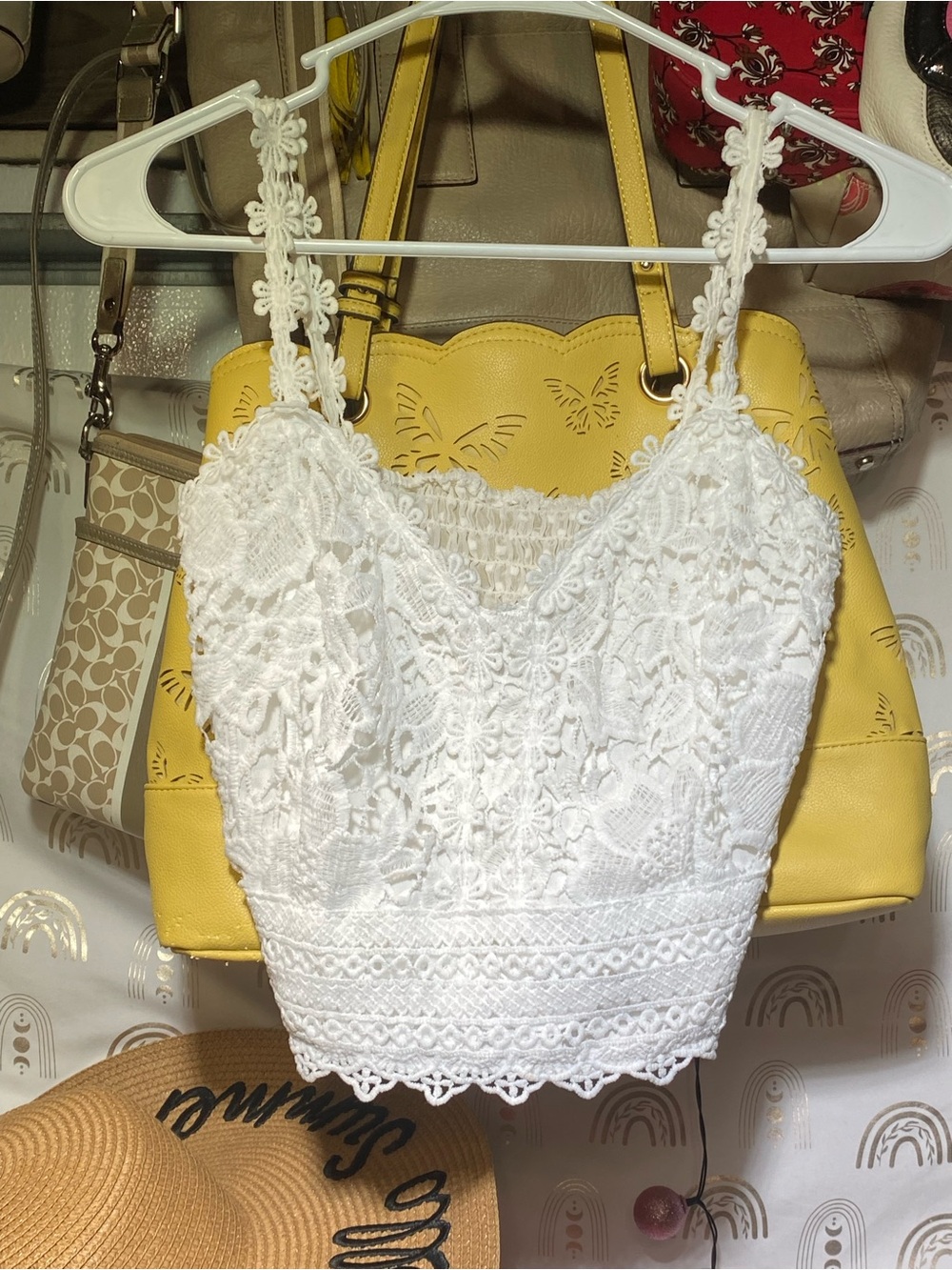 SHEIN White Crochet Lace Cami